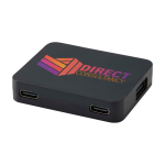 Hub USB 4 ports avec sorties USB type A et type C couleur noir