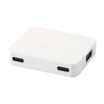 Hub USB 4 ports avec sorties USB type A et type C couleur blanc