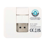 Hub USB 4 ports avec sorties USB type A et type C couleur blanc deuxième vue arrière