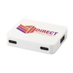Hub USB 4 ports avec sorties USB type A et type C couleur blanc