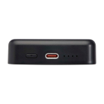 Batterie externe sans fil magnétique en plastique recyclé 10 000 mAh couleur noir vue détail 1