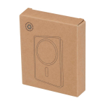 Batterie externe sans fil magnétique en plastique recyclé 10 000 mAh couleur noir deuxième vue avec boîte