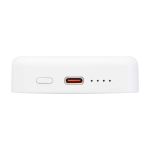 Batterie externe sans fil magnétique en plastique recyclé 10 000 mAh couleur blanc vue détail 1