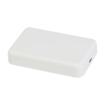 Batterie externe sans fil magnétique en plastique recyclé 10 000 mAh couleur blanc deuxième vue