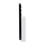Batterie externe sans fil magnétique en plastique recyclé 10 000 mAh couleur blanc vue latérale