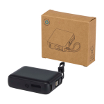 Batterie externe en plastique recyclé avec charge rapide 10 000 mAh couleur noir