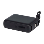 Batterie externe en plastique recyclé avec charge rapide 10 000 mAh couleur noir deuxième vue