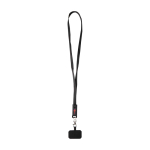 Lanyard téléphone en plastique recyclé et câble de charge 5-en-1 65 W couleur noir