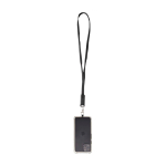 Lanyard téléphone en plastique recyclé et câble de charge 5-en-1 65 W couleur noir deuxième vue