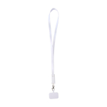 Lanyard téléphone en plastique recyclé et câble de charge 5-en-1 65 W couleur blanc