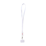 Lanyard téléphone en plastique recyclé et câble de charge 5-en-1 65 W couleur blanc