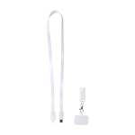 Lanyard téléphone en plastique recyclé et câble de charge 5-en-1 65 W couleur blanc troisième vue