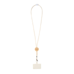 Tour de cou pour téléphone avec détail en bambou écologique au centre avec zone d'impression