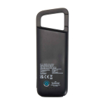 Powerbank écologique résistante à l’eau avec mousqueton 5 000 mAh couleur noir deuxième vue arrière