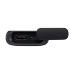 Powerbank écologique résistante à l’eau avec mousqueton 5 000 mAh couleur noir vue détail 1