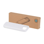 Powerbank écologique résistante à l’eau avec mousqueton 5 000 mAh couleur blanc