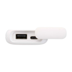 Powerbank écologique résistante à l’eau avec mousqueton 5 000 mAh couleur blanc vue détail 1