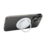 Support magnétique pour téléphone avec anneau de maintien couleur blanc