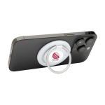 Support magnétique pour téléphone avec anneau de maintien couleur blanc