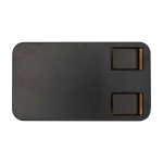 Support pliable pour téléphone de bureau avec base en bambou couleur noir deuxième vue frontale