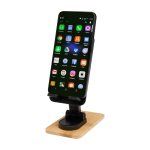 Support pliable pour téléphone de bureau avec base en bambou couleur noir