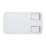 Support pliable pour téléphone de bureau avec base en bambou couleur blanc deuxième vue frontale