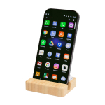 Support de téléphone en bambou avec jouet antistress à touches couleur bois