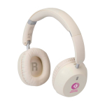 Casque avec réduction active du bruit et son immersif couleur blanc vue avec impression sérigraphique