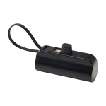 Batterie externe 2-en-1 en plastique recyclé avec support pliable couleur noir deuxième vue