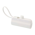 Batterie externe 2-en-1 en plastique recyclé avec support pliable couleur blanc deuxième vue