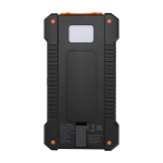 Batterie externe à énergie solaire au design extérieur ultra-résistant couleur noir deuxième vue arrière