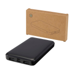 Powerbank en plastique recyclé avec indicateur LED 10 000 mAh couleur noir
