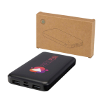 Powerbank en plastique recyclé avec indicateur LED 10 000 mAh couleur noir