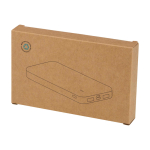 Powerbank en plastique recyclé avec indicateur LED 10 000 mAh couleur blanc deuxième vue avec boîte