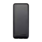 Powerbank en plastique recyclé avec 2 câbles intégrés 10 000 mAh couleur noir deuxième vue frontale