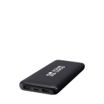Powerbank en plastique recyclé avec 2 câbles intégrés 10 000 mAh avec zone d'impression