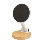 Support magnétique pliable pour téléphone avec base en bambou couleur blanc deuxième vue