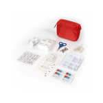 Trousse de premiers secours avec 31 articles d’urgence essentiels couleur rouge