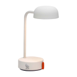Lampe de table rechargeable et réglable selon vos besoins Kooduu Fokus couleur blanc vue impression avec logo 2