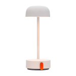 Lampe de table rechargeable et réglable selon vos besoins Kooduu Fokus couleur blanc troisième vue frontale
