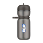 Gourde de sport en plastique avec couvercle et paille 600 ml Mepal couleur noir vue avec impression sérigraphique