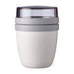Petite lunch box en plastique avec double compartiment 420 ml Mepal couleur blanc