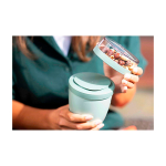 Petite lunch box en plastique avec double compartiment 420 ml Mepal couleur blanc image nature morte 2