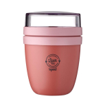 Petite lunch box en plastique avec double compartiment 420 ml Mepal vue avec impression sérigraphique
