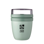 Petite lunch box en plastique avec double compartiment 420 ml Mepal avec zone d'impression
