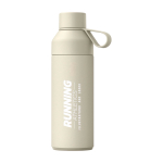 Bouteille avec un système de 3 bouchons modulables 500 ml Ocean Bottle couleur sable vue impression avec logo 2