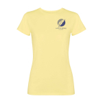 T-shirt femme ajusté à manches courtes 280 g/m² Roly Fiyi couleur jaune vue impression sérigraphique