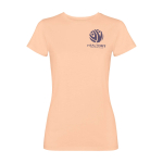 T-shirt femme ajusté à manches courtes 280 g/m² Roly Fiyi couleur corail vue impression sérigraphique