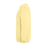 Sweatshirt unisexe à col rond en coton 250 g/m² Roly Jaya couleur jaune vue latérale