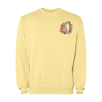Sweatshirt unisexe à col rond en coton 250 g/m² Roly Jaya couleur jaune vue impression sérigraphique